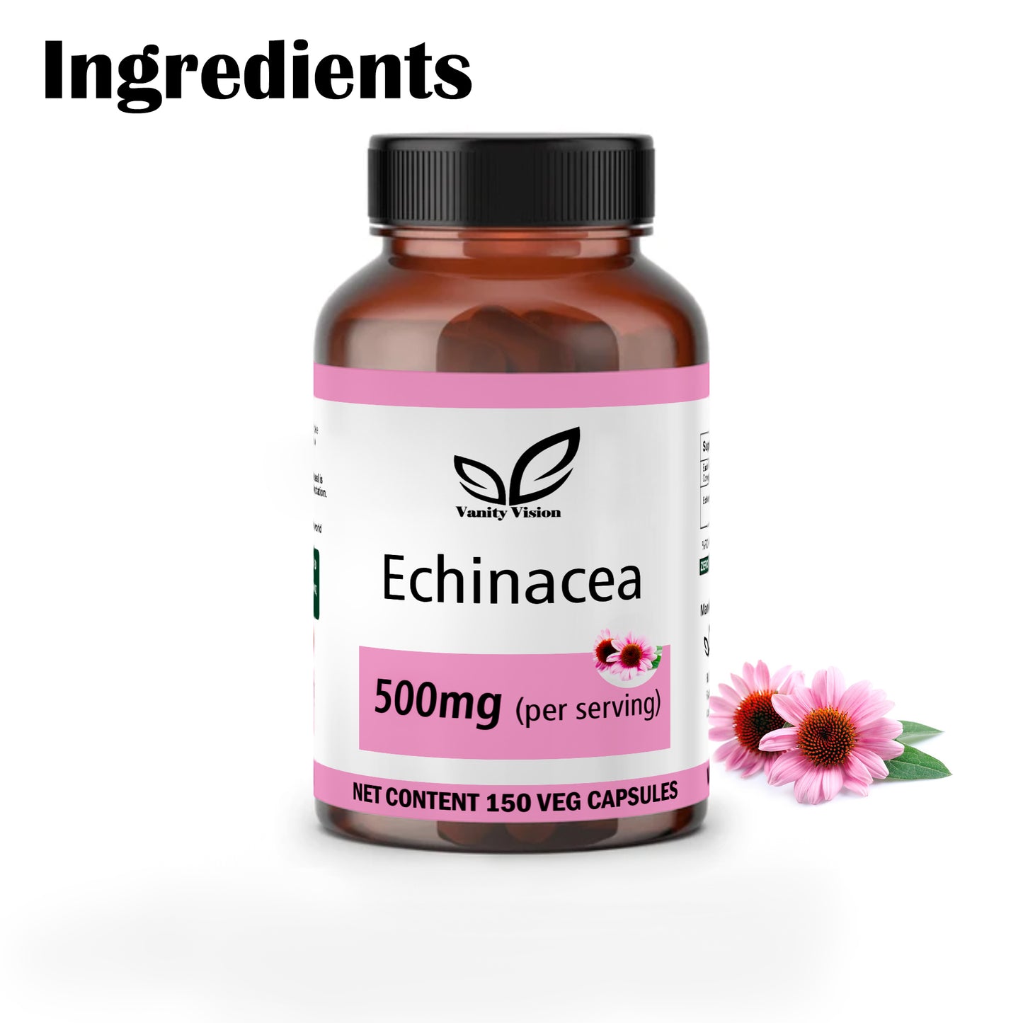 Echinacea 500mg Capsules – Natural Immune Support and Cold Relief