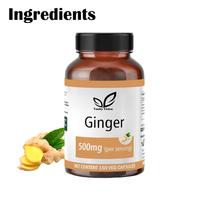 Ginger 500mg Capsules – Natural Digestive Support, Anti-Inflammatory, and Immune Booster
