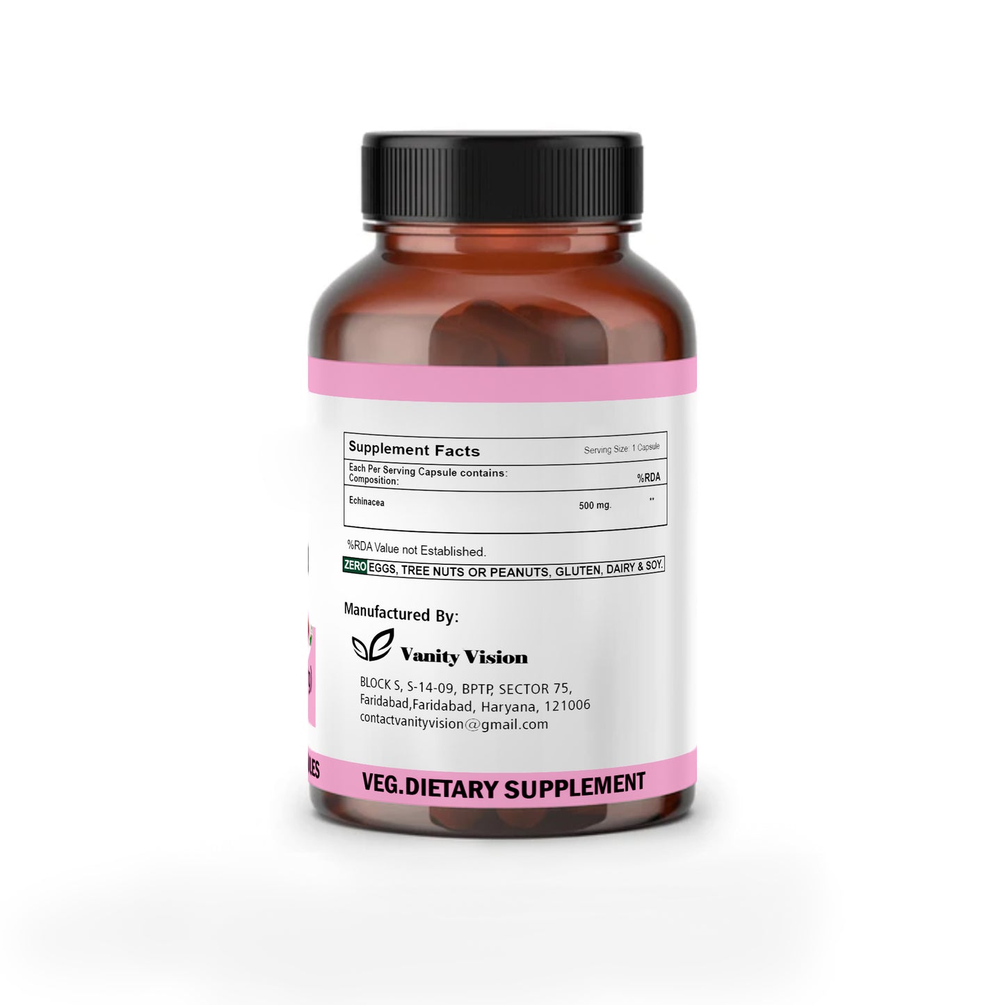 Echinacea 500mg Capsules – Natural Immune Support and Cold Relief