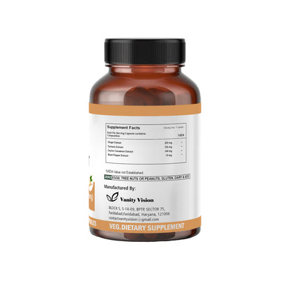 Ginger 500mg Capsules – Natural Digestive Support, Anti-Inflammatory, and Immune Booster