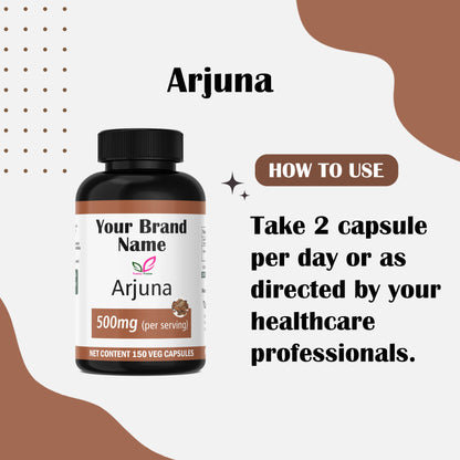 Arjuna 500mg Capsules – Natural Heart Health Supplement for Circulation, Blood Pressure, and Cardiovascular Support