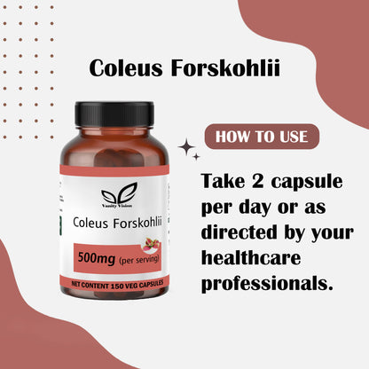 Coleus Forskohlii 500mg Capsules – Natural Weight Management and Metabolism Support