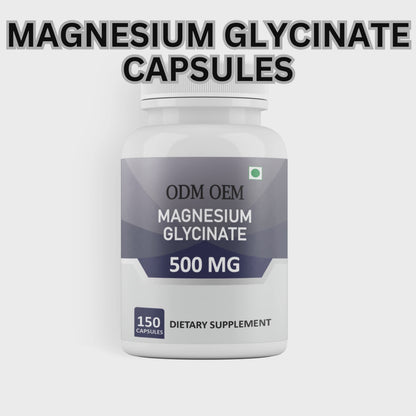 Magnesium Glycinate 500mg Capsules – Supports Muscle, Nerve & Bone Health