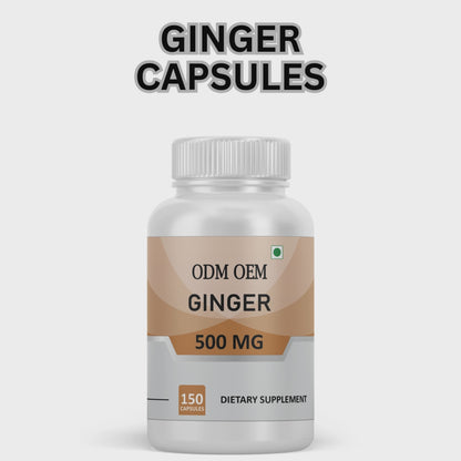 Ginger 500mg Capsules – Natural Digestive Support, Anti-Inflammatory, and Immune Booster