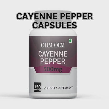 Cayenne Pepper 500mg Capsules – Natural Metabolism Booster, Digestive Support, and Circulatory Health